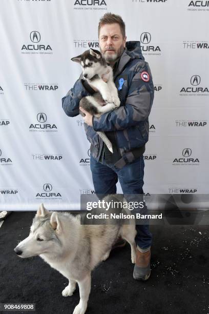 Actor Nick Offerman of 'White Fang' attends the Acura Studio at Sundance Film Festival 2018 on January 21, 2018 in Park City, Utah.