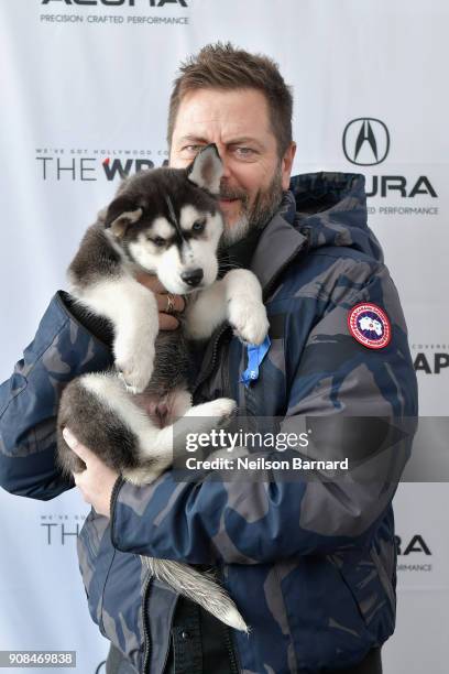 Actor Nick Offerman of 'White Fang' attends the Acura Studio at Sundance Film Festival 2018 on January 21, 2018 in Park City, Utah.