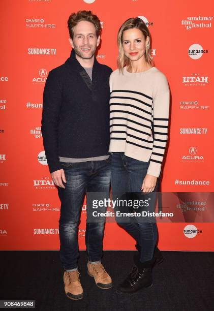 Actors Glenn Howerton and Jill Howerton attend the "The Devil We Know" Premiere during the 2018 Sundance Film Festival at The Ray on January 21, 2018...