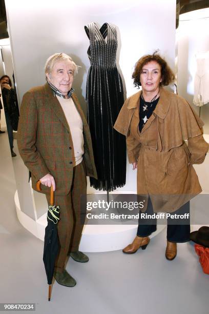 Baron Jacques de Gunzburg and his wife director Virginie Thevenet attend the "Azzedine Alaia : Je Suis Couturier" Exhibition as part of Paris Fashion...