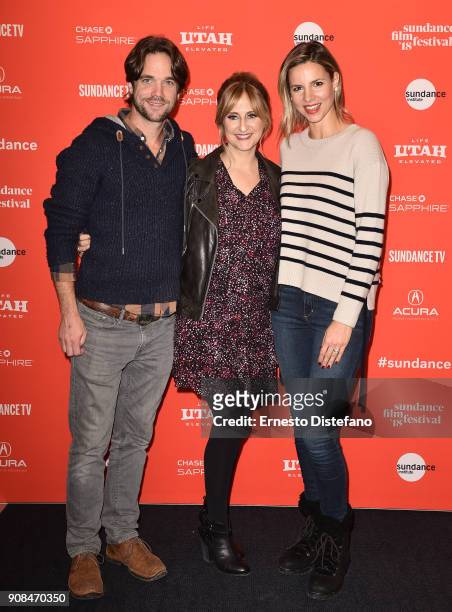 Actor Glenn Howerton, director Stephanie Soechtig, and actor Jill Howerton attend the "The Devil We Know" Premiere during the 2018 Sundance Film...