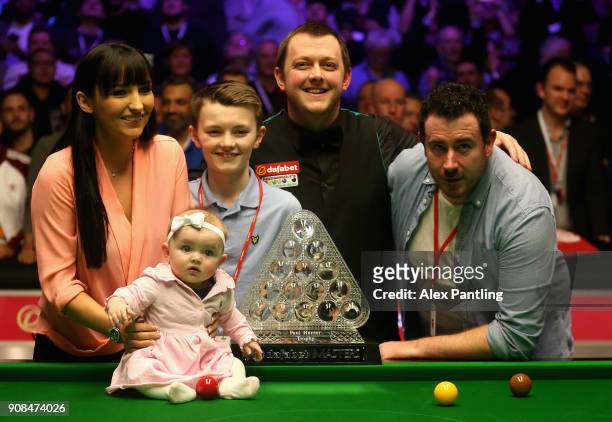 Mark Allen celebrates victory with his family following The Dafabet Master Final between Kyren Wilson and Mark Allen at Alexandra Palace on January...
