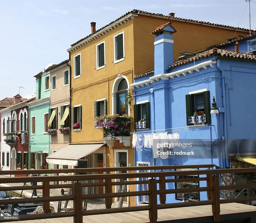 Mediterranean inspired painted houses