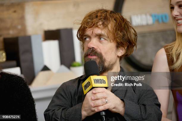 Actor Peter Dinklage of 'I Think We're Alone Now' attends The IMDb Studio and The IMDb Show on Location at The Sundance Film Festival on January 21,...