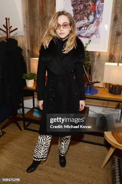 Actress Suki Waterhouse attends as Grey Goose Blue Door hosts the casts of game-changing films during the Sundance Film Festival at The Grey Goose...