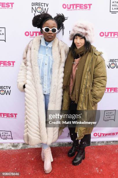 Actors Nana Ghana and Vivian Bang attend Outfest Queer Brunch at Sundance Presented By DIRECTV NOW and AT&T Hello Lab during the 2018 Sundance Film...