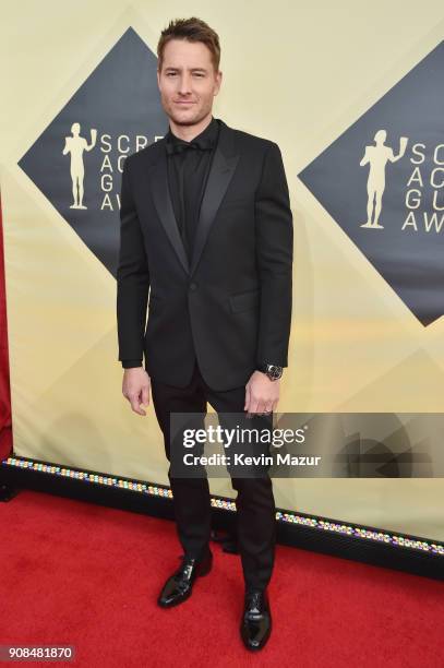 Actor Justin Hartley attends the 24th Annual Screen Actors Guild Awards at The Shrine Auditorium on January 21, 2018 in Los Angeles, California....
