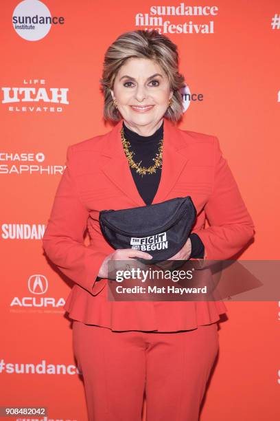 Lawyer Gloria Allred attends the 2018 Sundance Film Festival Premiere of Netflix's original documentary "Seeing Allred" at the MARC theatre on...