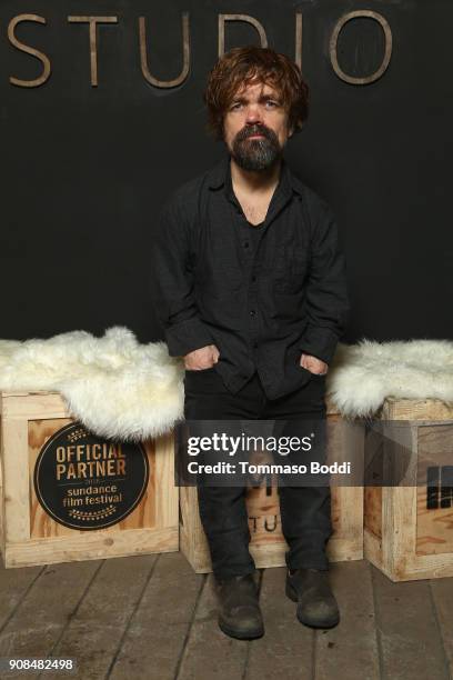 Actor Peter Dinklage of 'I Think We're Alone Now' attends The IMDb Studio and The IMDb Show on Location at The Sundance Film Festival on January 21,...