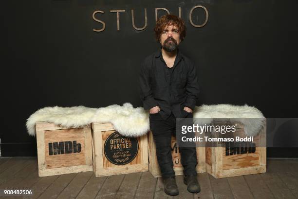 Actor Peter Dinklage of 'I Think We're Alone Now' attends The IMDb Studio and The IMDb Show on Location at The Sundance Film Festival on January 21,...