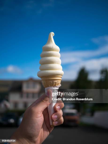 soft serve ice cream in iceland - softeis stock-fotos und bilder