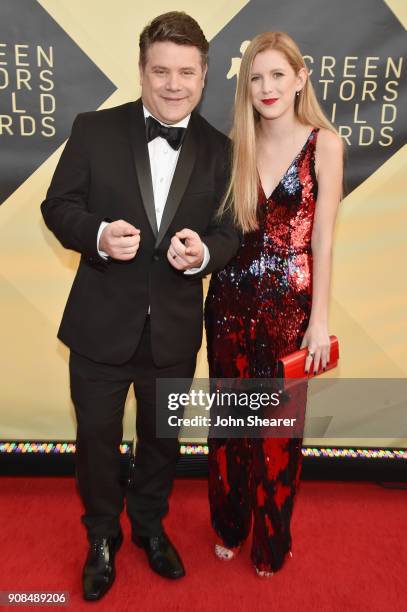 Actor Sean Astin and Elizabeth Astin attend the 24th Annual Screen Actors Guild Awards at The Shrine Auditorium on January 21, 2018 in Los Angeles,...