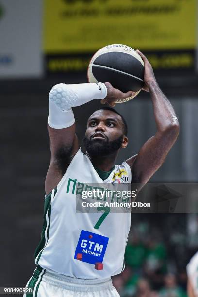 Jamal Shuler of Nanterre during the Pro A match between Nanterre 92 and Monaco on January 21, 2018 in Nanterre, France.