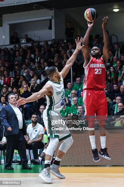 Christopher Evans of Monaco during the Pro A match between Nanterre 92 and Monaco on January 21, 2018 in Nanterre, France.