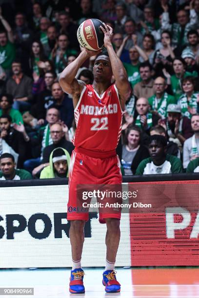 Gerald Robinson of Monaco during the Pro A match between Nanterre 92 and Monaco on January 21, 2018 in Nanterre, France.