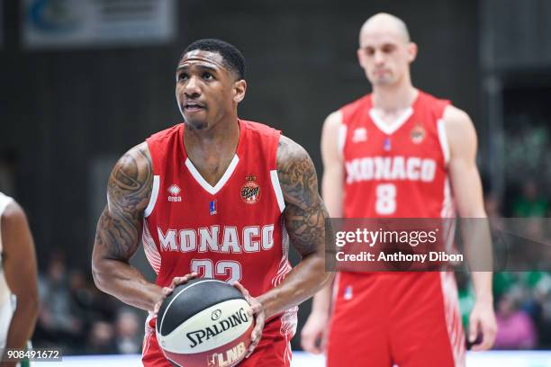 Gerald Robinson of Monaco during the Pro A match between Nanterre 92 and Monaco on January 21, 2018 in Nanterre, France.