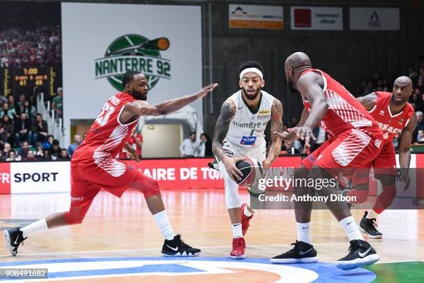 Terray Petteway of Nanterre during the Pro A match between Nanterre 92 and Monaco on January 21, 2018 in Nanterre, France.