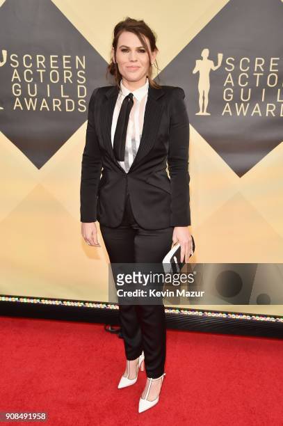 Actor Clea DuVall attends the 24th Annual Screen Actors Guild Awards at The Shrine Auditorium on January 21, 2018 in Los Angeles, California....