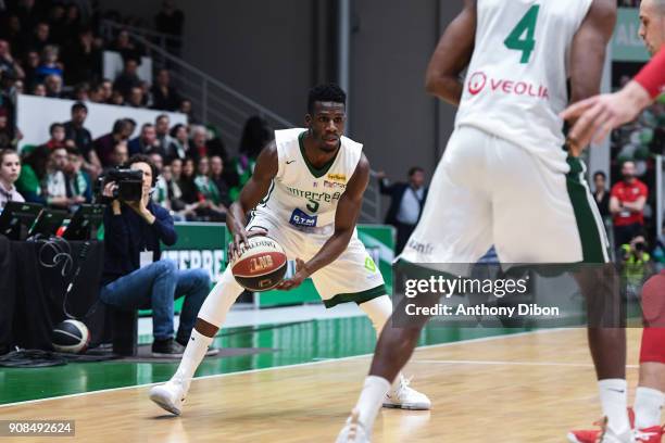 Lahaou Konate of Nanterre during the Pro A match between Nanterre 92 and Monaco on January 21, 2018 in Nanterre, France.