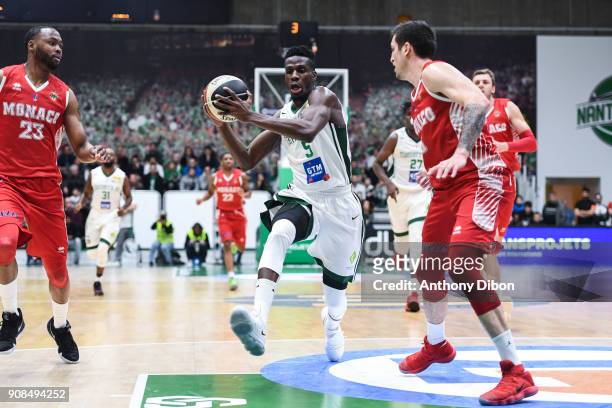 Lahaou Konate of Nanterre during the Pro A match between Nanterre 92 and Monaco on January 21, 2018 in Nanterre, France.
