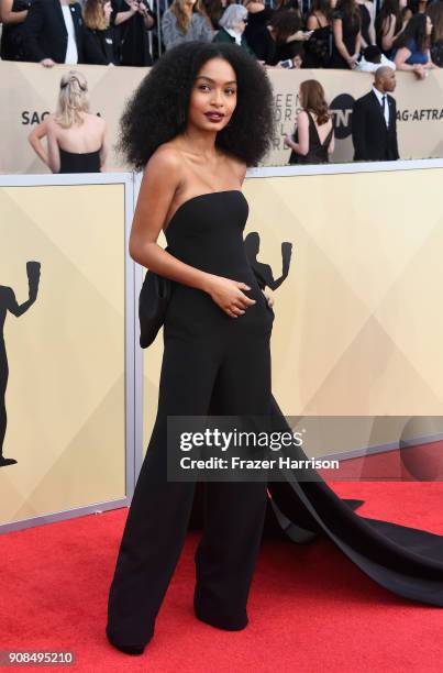 Actor Yara Shahidi attends the 24th Annual Screen Actors Guild Awards at The Shrine Auditorium on January 21, 2018 in Los Angeles, California.