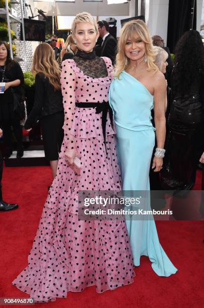 Actors Kate Hudson and Goldie Hawn attend the 24th Annual Screen Actors Guild Awards at The Shrine Auditorium on January 21, 2018 in Los Angeles,...