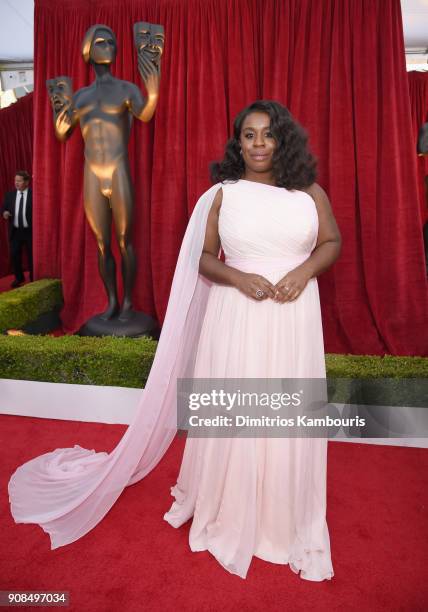 Actor Uzo Aduba attends the 24th Annual Screen Actors Guild Awards at The Shrine Auditorium on January 21, 2018 in Los Angeles, California. 27522_009