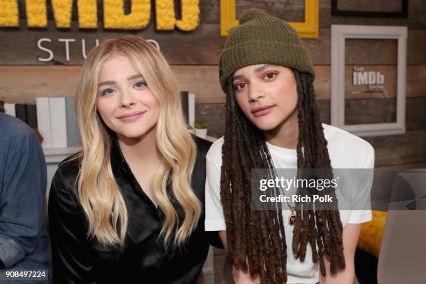 Actors Chloe Grace Moretz and Sasha Lane of 'The Miseducation of Cameron Post' attend The IMDb Studio and The IMDb Show on Location at The Sundance...