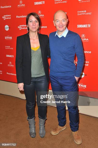 Filmmakes Karine Viprey and Samuel Collardey attend the A Polar Year" Premiere during the 2018 Sundance Film Festival at Egyptian Theatre on January...