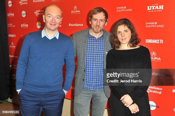 Filmmakers Samuel Collardey, Gregoire Debailly and Catherine Paille attend the A Polar Year" Premiere during the 2018 Sundance Film Festival at...