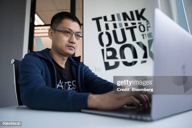 Aung Kyaw Moe, founder and chief executive officer of 2C2P Pte, sits for a photograph in Bangkok, Thailand, on Thursday, Jan. 18, 2018. Aung is...