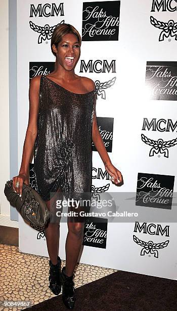 Model Jessica White attends the MCM New York Collection Launch at Saks Fifth Avenue on September 15, 2009 in New York City.