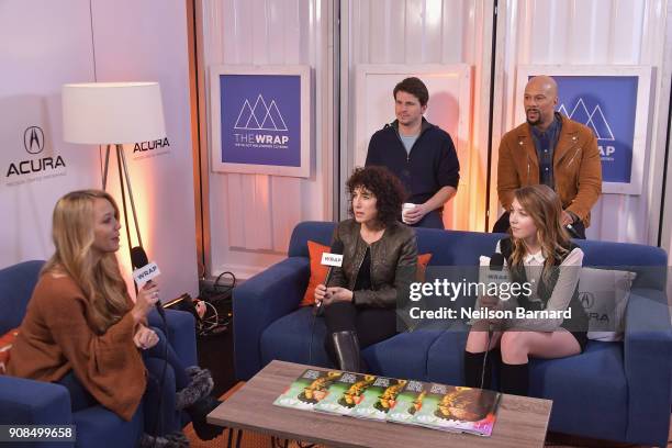 Director Jennifer Fox, actors Jason Ritter, Common and Sophie Nelisse of 'The Tale'' attend the Acura Studio at Sundance Film Festival 2018 on...