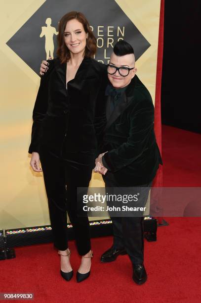 Actors Julie Lake and Lea DeLaria attend the 24th Annual Screen Actors Guild Awards at The Shrine Auditorium on January 21, 2018 in Los Angeles,...