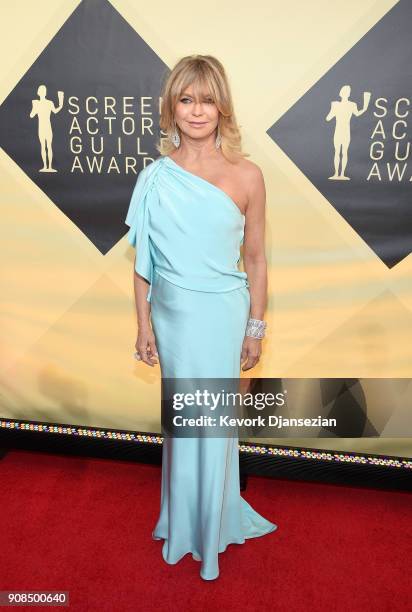 Actor Goldie Hawn attends the 24th Annual Screen Actors Guild Awards at The Shrine Auditorium on January 21, 2018 in Los Angeles, California.