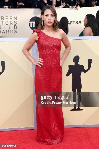 Actor Elizabeth Rodriguez attends the 24th Annual Screen Actors Guild Awards at The Shrine Auditorium on January 21, 2018 in Los Angeles, California.
