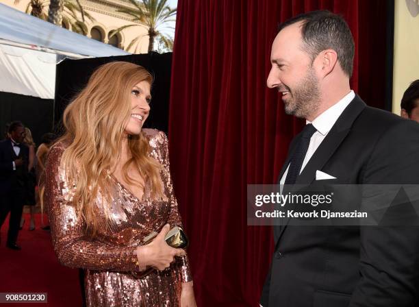 Actors Connie Britton and Tony Hale attend the 24th Annual Screen Actors Guild Awards at The Shrine Auditorium on January 21, 2018 in Los Angeles,...