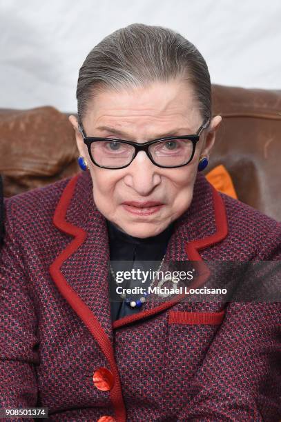 Associate Justice of the Supreme Court of the United States Ruth Bader Ginsburg attends the "RBG" Premiere during the 2018 Sundance Film Festival at...