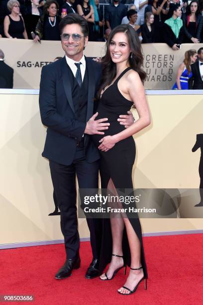 Actor John Stamos and Caitlin McHugh attend the 24th Annual Screen Actors Guild Awards at The Shrine Auditorium on January 21, 2018 in Los Angeles,...