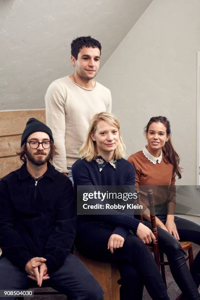 Nicolas Pearce, Christopher Abbot, Mia Wasikowska and Laia Costa from the film 'Piercing' poses for a portrait in the YouTube x Getty Images Portrait...