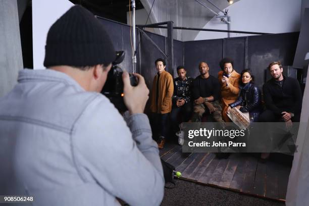 Steven Yeun, Keith Stanfield, Terry Crews, Boots Riley, Tessa Thompson, and Armie Hammer from 'Sorry To Bother You' attend The Hollywood Reporter...