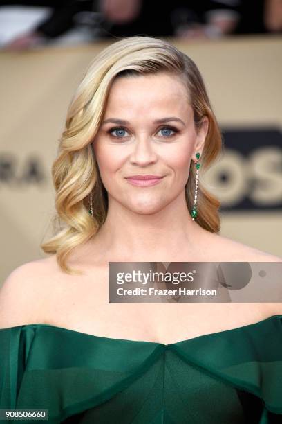 Actor Reese Witherspoon attends the 24th Annual Screen Actors Guild Awards at The Shrine Auditorium on January 21, 2018 in Los Angeles, California.
