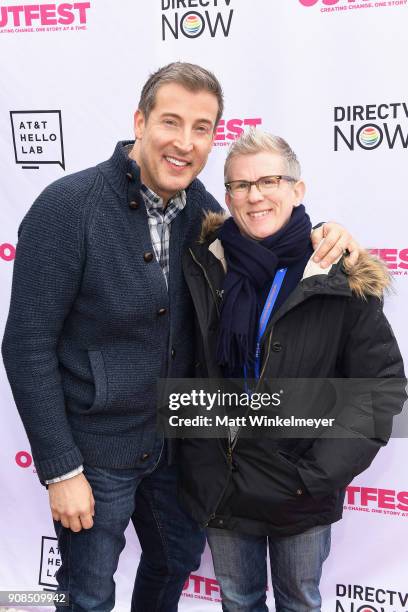 Producer Christopher Racster and Senior Creative Executive at Amazon Studios Heather Schuster attend Outfest Queer Brunch at Sundance Presented By...