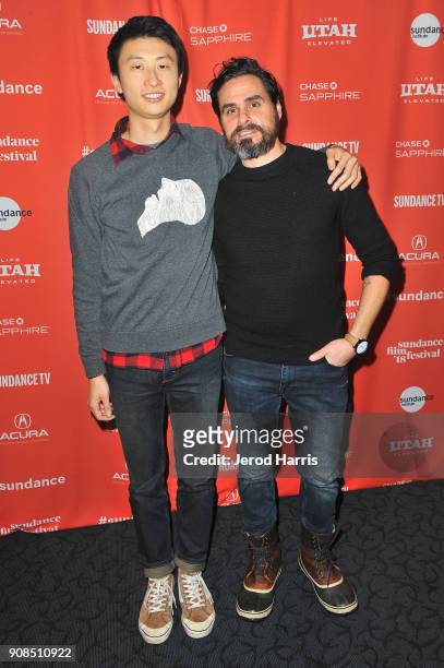 Director Bing Liu and editor Joshua Altman attend the "Minding The Gap" Premiere during the 2018 Sundance Film Festival at Egyptian Theatre on...