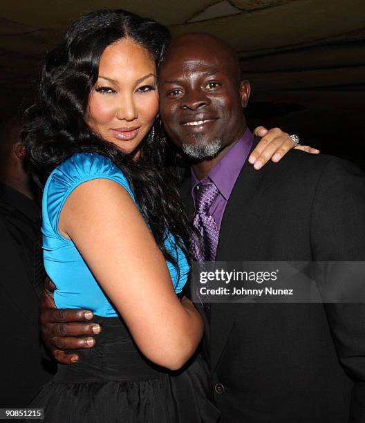 Kimora Lee Simmons and Djimon Hounsou attend Baby Phat & KLS Collection Spring 2010 after party during Mercedes-Benz Fashion Week on September 15,...