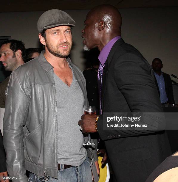 Gerard Butler and Djimon Hounsou attend the Baby Phat & KLS Collection Spring 2010 after party during Mercedes-Benz Fashion Week on September 15,...