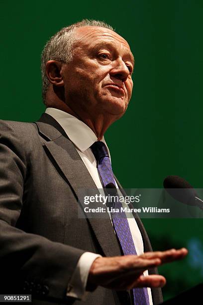 Ken Livingstone, former mayor of London, speaks at the City of Sydney forum on sustainable cities at the State Theatre on September 16, 2009 in...