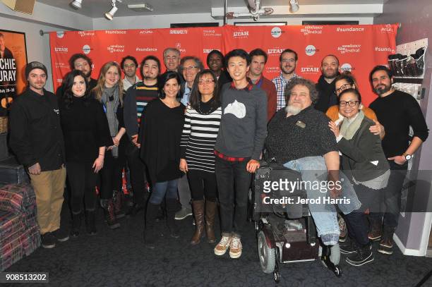 View of the cast and crew of "Minding The Gap" at the premiere during the 2018 Sundance Film Festival at Egyptian Theatre on January 21, 2018 in Park...