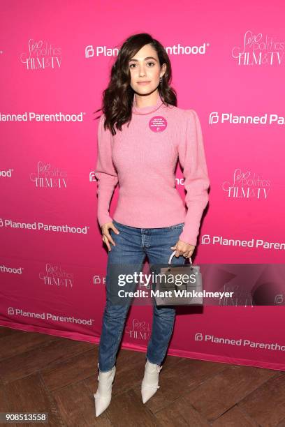 Emmy Rossum attends Planned Parenthood's Sex, Politics, Film, And TV Reception Co-Hosted by Refinery29 at O.P. Rockwell on January 21, 2018 in Park...