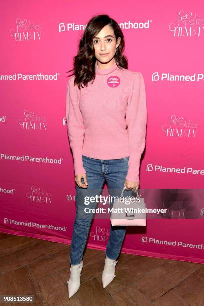 Emmy Rossum attends Planned Parenthood's Sex, Politics, Film, And TV Reception Co-Hosted by Refinery29 at O.P. Rockwell on January 21, 2018 in Park...